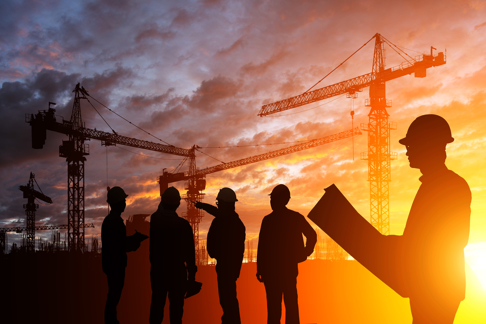 People working on a construction site